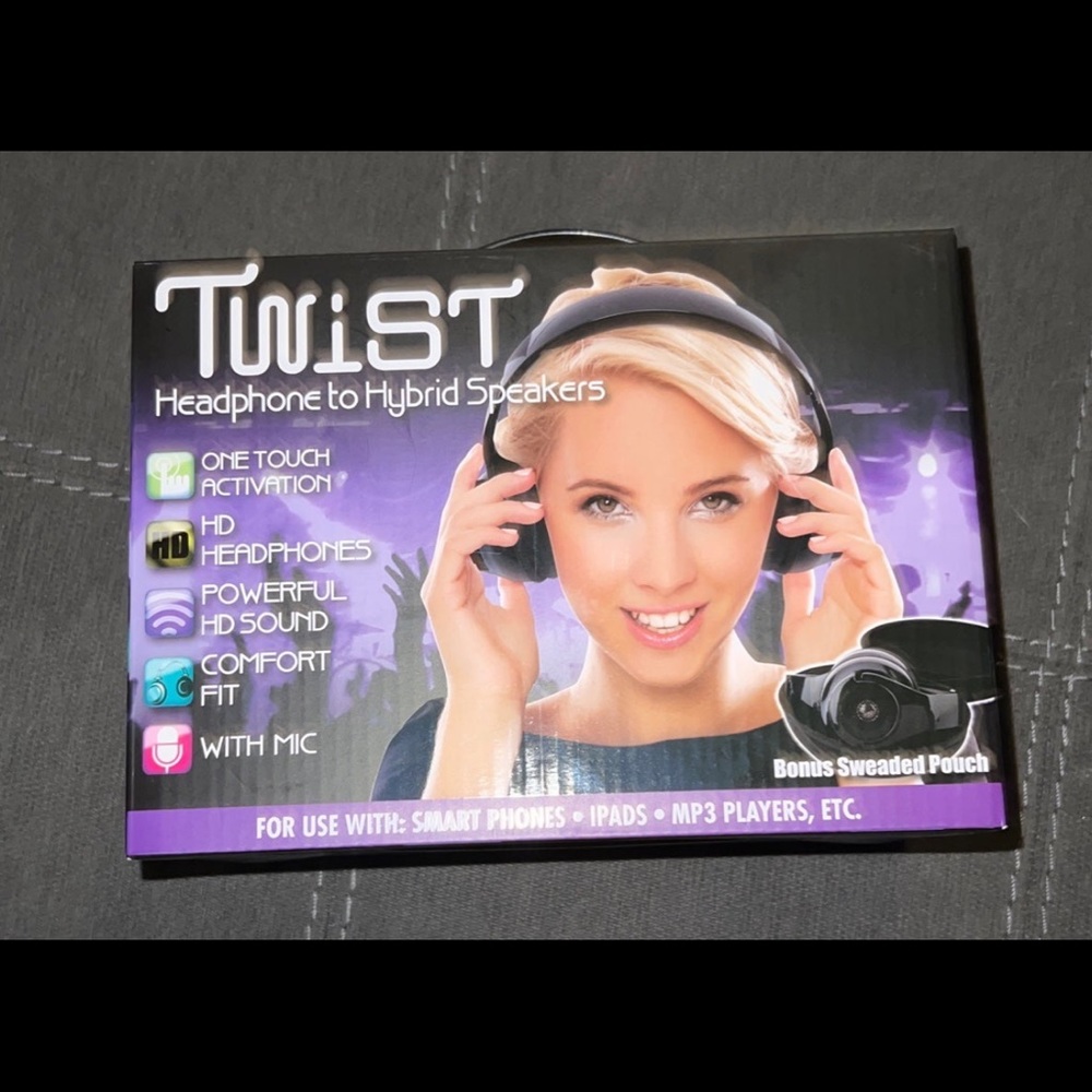 Twist Headphone to Hybrid Speakers Black with Bonus Pouch